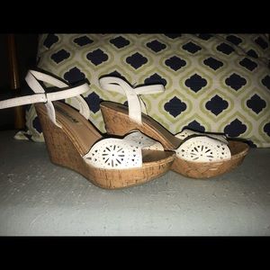 White heeled wedges